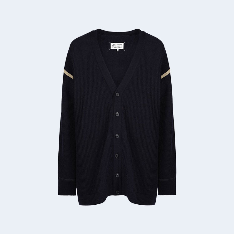 메종 마르지엘라 엘보우 패치 가디건 네이비